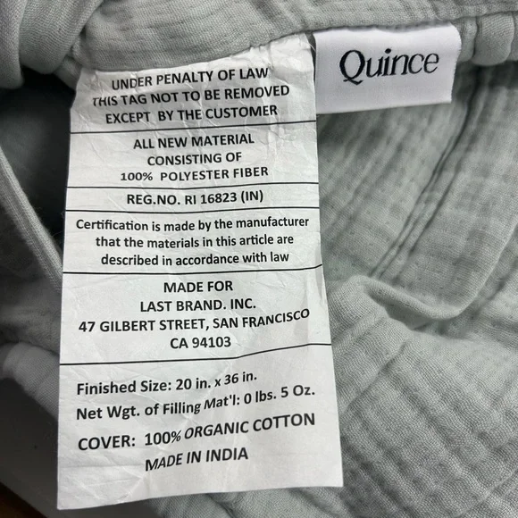 NWT QUINCE Organic Airy Gauze Box Quilt Set King/Cal King Mist 6592 - Picture 9 of 14